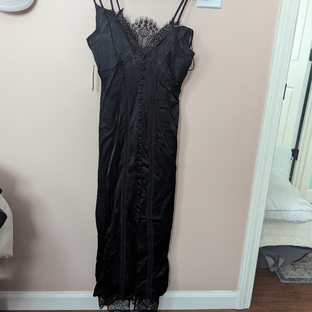 NWT Anthropologie Lace Button slip Dress Size 0